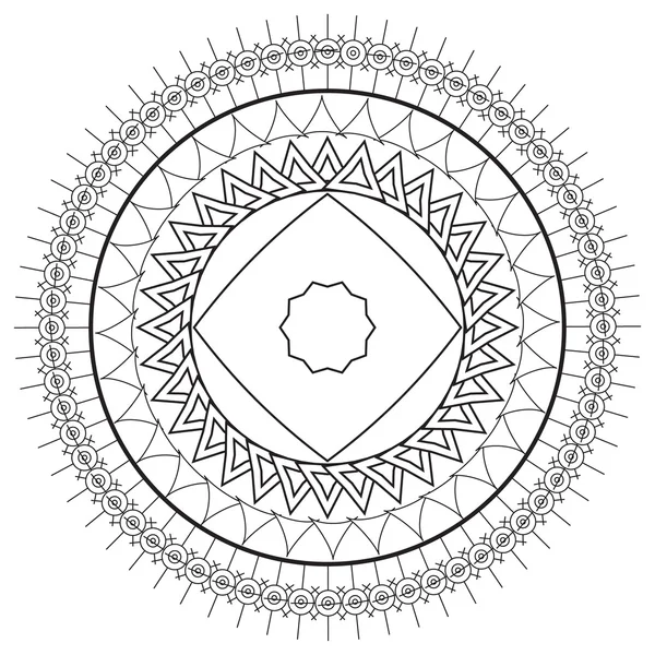 Círculo étnico con patrones en negro y vector de color — Archivo Imágenes Vectoriales