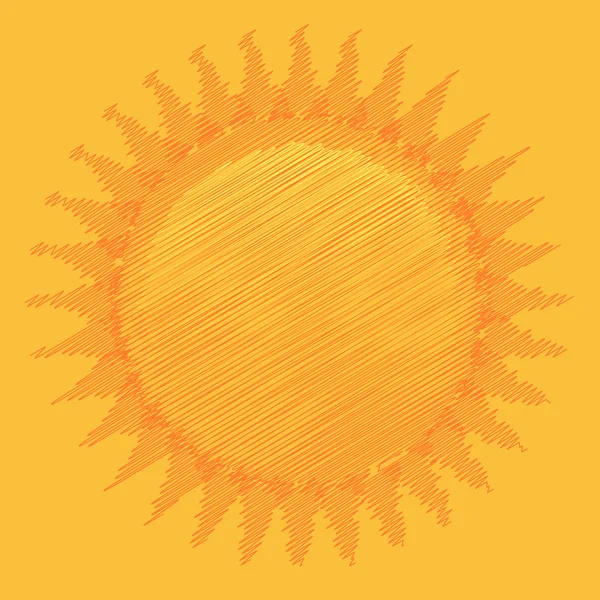 Sol naranja en forma de garabato. EPS 10 — Vector de stock