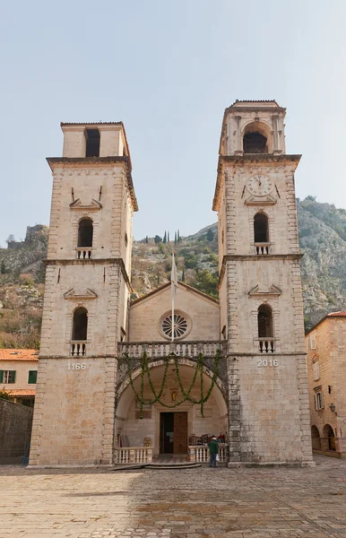 Catedral de Saint Tryphon (1166) em Kotor, Montenegro — Fotografia de Stock
