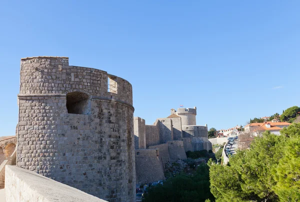 Městské hradby z Dubrovník, Chorvatsko. UNESCO Web — Stock fotografie