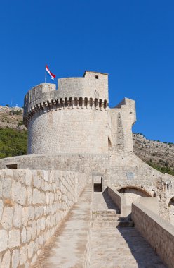 Minceta Tower (1463) of Dubrovnik, Croatia. UNESCO site clipart