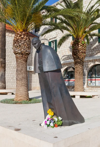 教皇约翰 Paul Ii 在克罗地亚杜布罗夫尼克的纪念碑 — 图库照片