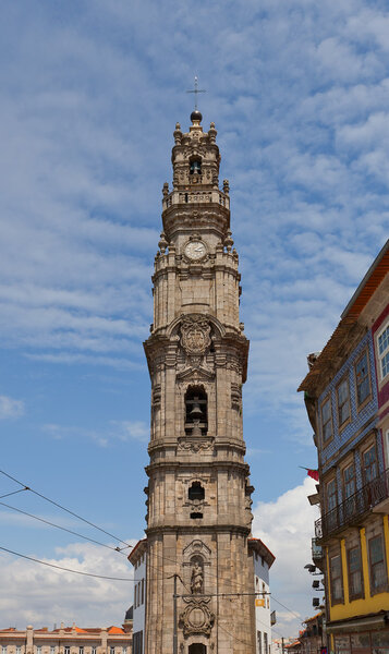 Belfry of Clerigos Church in Porto, Portugal. UNESCO site 