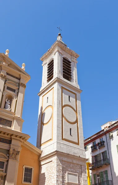 Klockstapeln i Cathedral of Saint Reparata (1699) i Nice, Frankrike — Stockfoto