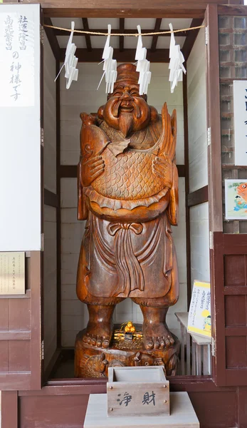 Estatua de Dios Ebisu en Oishi Santuario de la ciudad de Ako, Japón — Foto de Stock