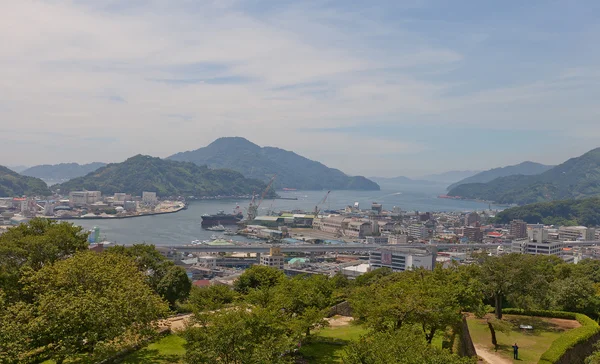 Pohled na město Uwajima, Japonsko — Stock fotografie