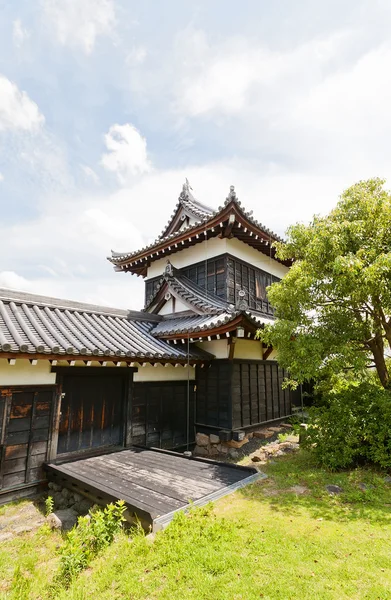Ανατολή πυργίσκου γωνία της Yamato Koriyama κάστρο, Ιαπωνία — Φωτογραφία Αρχείου