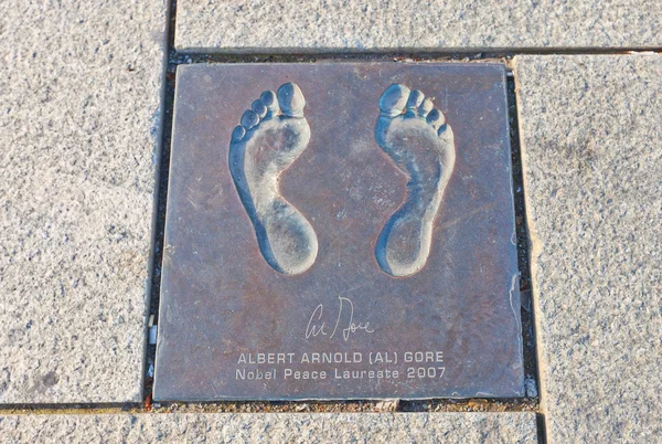 Footprint of Albert Gore in Stavanger, Norway — Stock Photo, Image