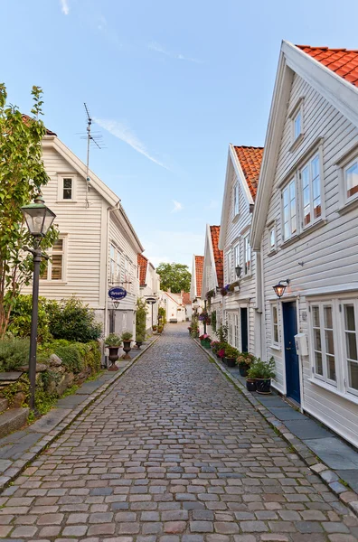 Улица Гамле (Старый) Ставангер, Норвегия — стоковое фото
