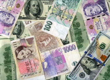 arka plan. Bizi dolar ve Çek koruns