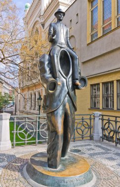 Monument to Franz Kafka in Prague, Czech Republic clipart