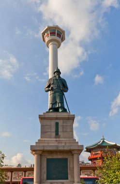 Monument to admiral Yi Sun-shin in Busan, Korea clipart
