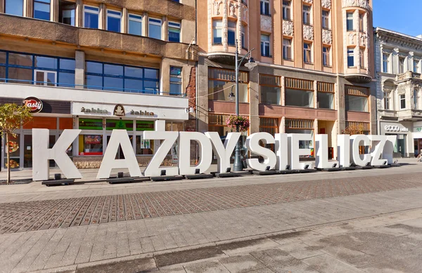 Name der Fotoausstellung der offenen Tür in lodz, Polen — Stockfoto