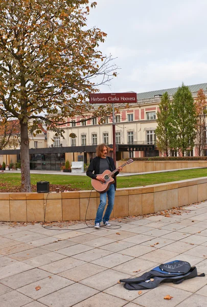 Guitarrista en la calle Varsovia, Polonia —  Fotos de Stock