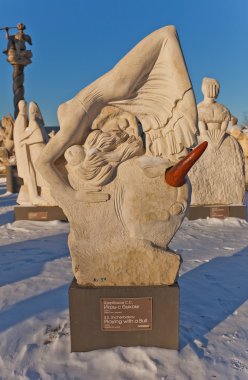 Heykel bir boğa ile oynuyor. Moscow, Rusya Federasyonu