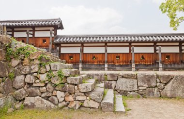 Hiroşima Castle, Japonya duvarına. Ulusal tarihi sitesi  