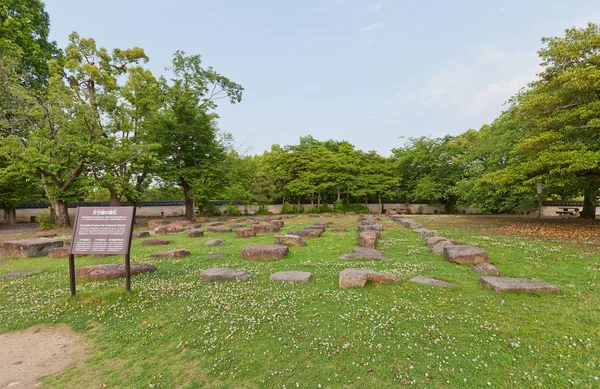 日本岡山城の礎石 — ストック写真