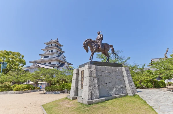 Imabari Castle, Japonya'da Todo Takatora heykeli — Stok fotoğraf