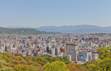 Görünüm Matsuyama şehir, Shikoku Island, Japonya 