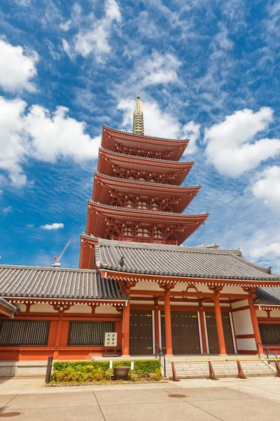 Pagode de cinq étages du temple Senso-ji, Tokyo, Japon — Photo