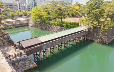 Takamatsu kalesinin Saya-bashi köprüsü, Shikoku, Japonya