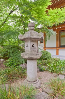 Stone lantern in Zojo-ji Temple, Tokyo, Japan