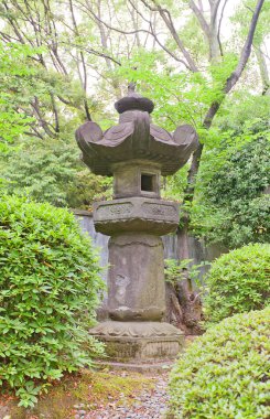 Stone lantern in Zojo-ji Temple, Tokyo, Japan