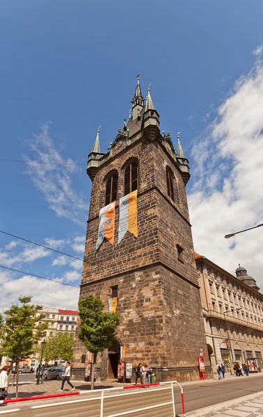 Jindrisska Tower (1476) in old city center of Prague — Stock Photo, Image
