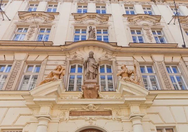 Facade of student hostel of Charles University in Prague — Stock Photo, Image