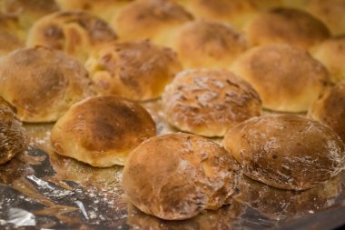 Fırında pişmiş çörek makro shot..