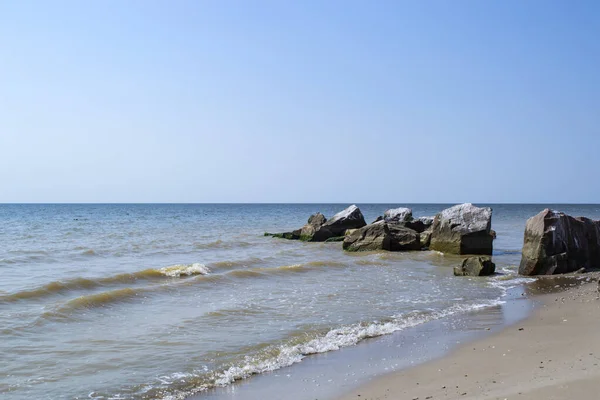 Море Азовського Моря Пляжі Нікого Чудове Узбережжя — стокове фото