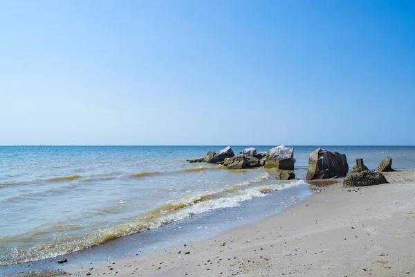 Море Азовського Моря Пляжі Нікого Чудове Узбережжя — стокове фото