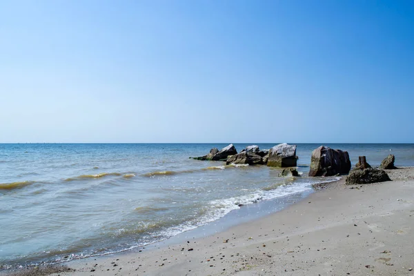 Море Азовського Моря Пляжі Нікого Чудове Узбережжя — стокове фото