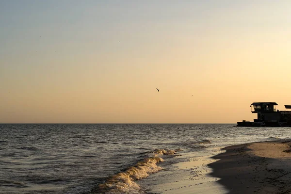 Прекрасний Захід Сонця Пустельному Пляжі Місце Відпочинку Релаксації — стокове фото