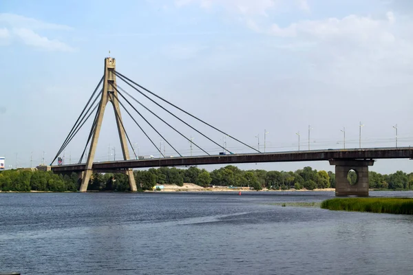 Kyjev Ukrajina Září 2018 Severní Most Spojující Levou Pravou Stranu — Stock fotografie