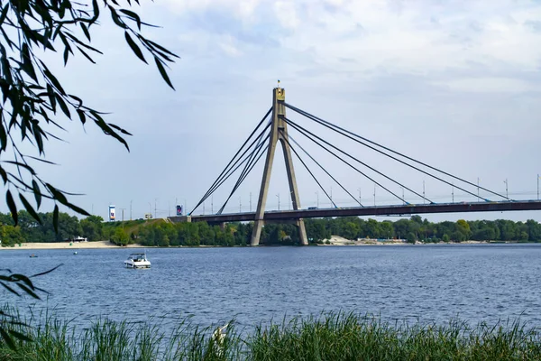 Kiev Ucraina Settembre 2018 Ponte Nord Che Collega Lato Sinistro — Foto Stock