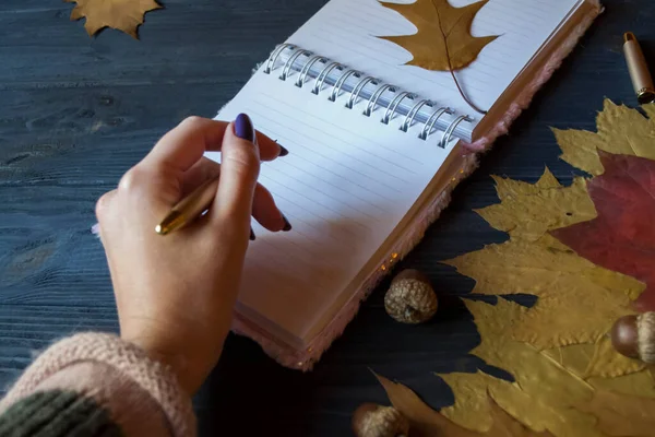 Pisanie Ręczne Notatniku — Zdjęcie stockowe
