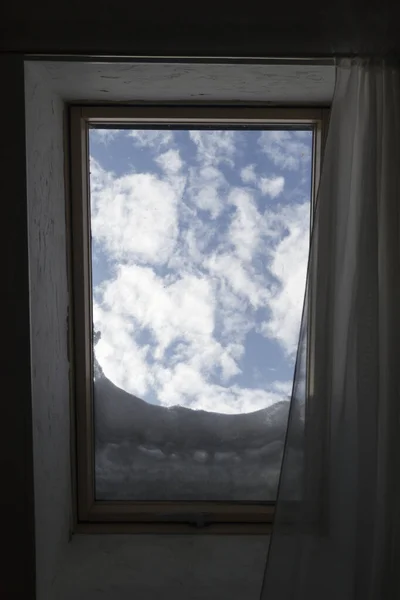 View Sky Skylight Snow Window Roof — Stock Photo, Image