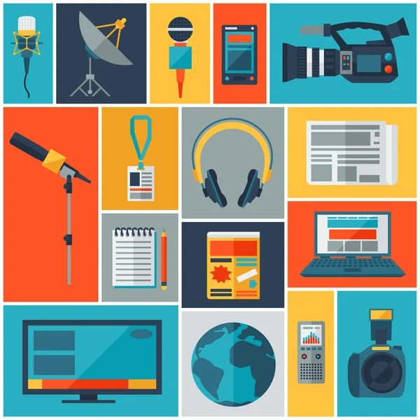 Background with journalism icons. Stock Vector Image by
