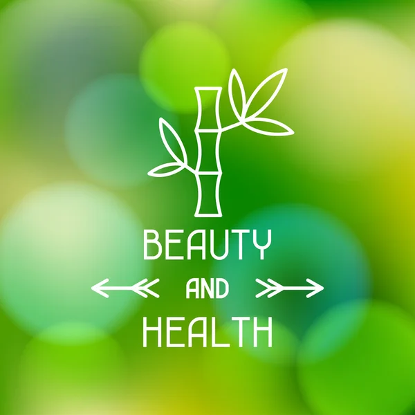 Spa beauty and health label on blurred background
