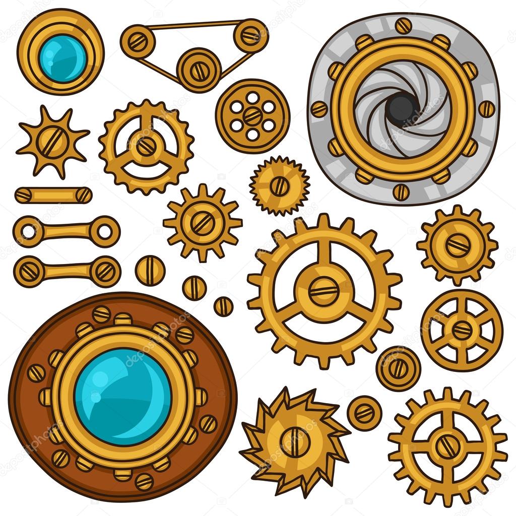 Steampunk Collection Machine Gearストックベクター ロイヤリティフリーsteampunk Collection Machine Gearイラスト Depositphotos