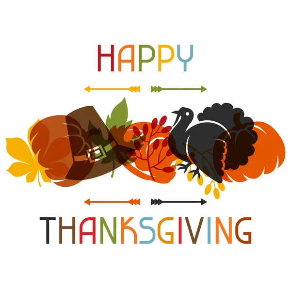 Happy Thanksgiving Day card design with holiday objects