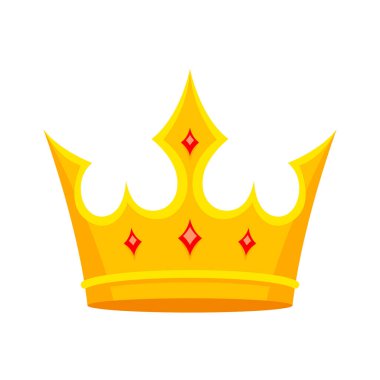 Kraliyet Taç Çizimi. Grafik stilize edilmiş altın ikonu. Tasarım elementi.