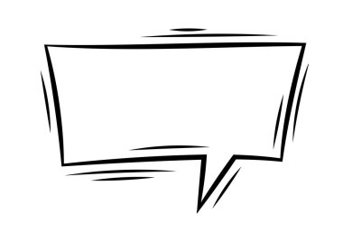 Çizgi film konuşma balonu. Çizgi roman tarzında pop sanat illüstrasyonu. Söz dizaynı için element.