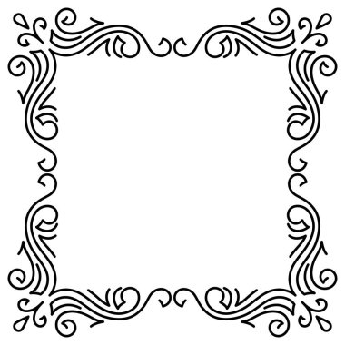 Çizgi kıvrım çerçevesi. Modern dekoratif doğrusal arka plan. Dekorasyon için klasik tasarım.