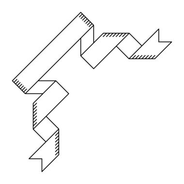 Kurdele köşesi tasviri. Dekoratif soyut afiş. Modern dekoratif doğrusal öge.