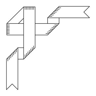 Kurdele köşesi tasviri. Dekoratif soyut afiş. Modern dekoratif doğrusal öge.