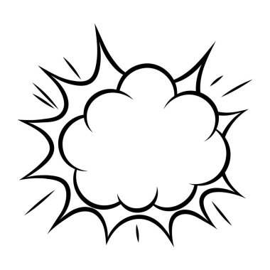 Çizgi film konuşma balonu patlaması. Çizgi roman tarzında pop sanat illüstrasyonu. Söz dizaynı için element.