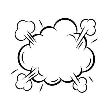 Çizgi film konuşma balonu patlaması. Çizgi roman tarzında pop sanat illüstrasyonu. Söz dizaynı için element.