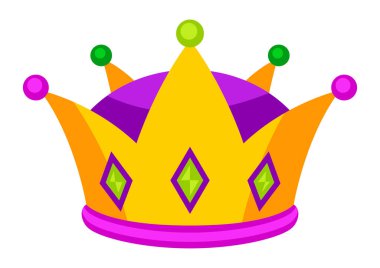 Mardi Gras kral tacı. Geleneksel bayram ya da festival için karnaval illüstrasyonu. Kutlama sembolü ve dekorasyonu.
